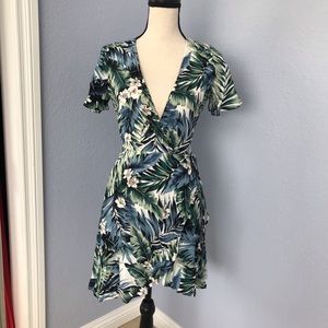 Hawaii flower wrap dress